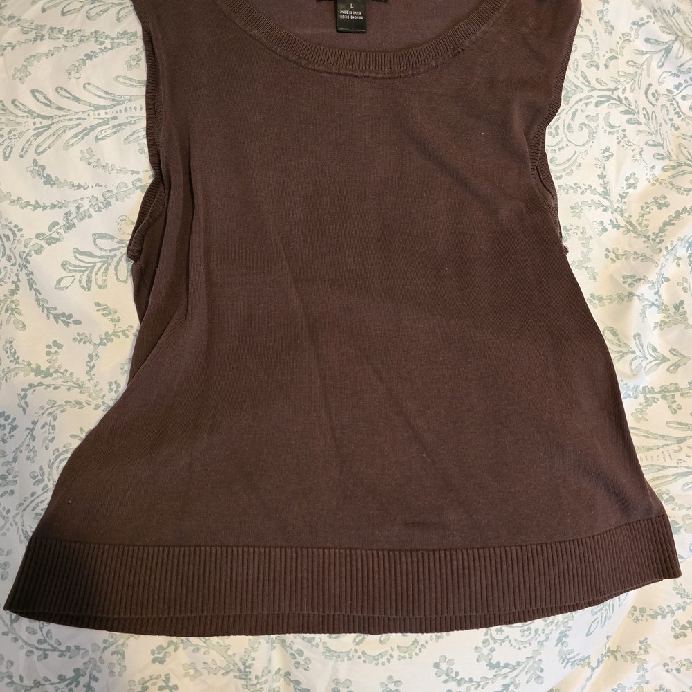 August Silk Chocolate Brown Tank Top